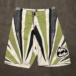 Vintage Billabong Andy Irons Signature Samurai Board‎ Shorts Mens 34 Green